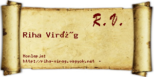 Riha Virág névjegykártya